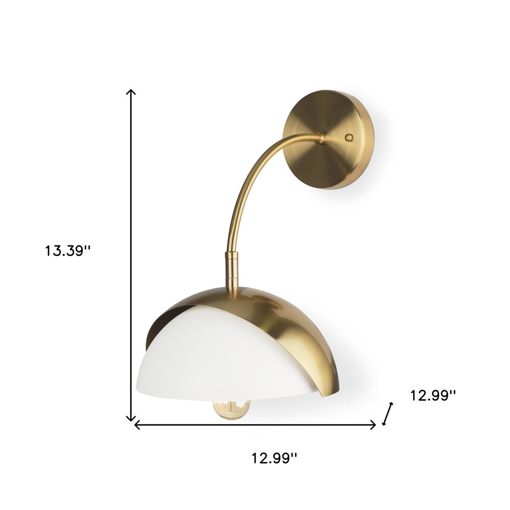 13" White Metal Corner Wall Light