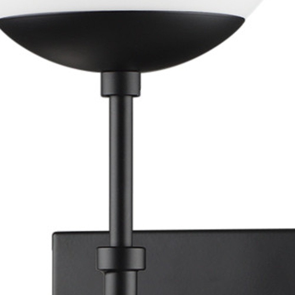 6" Black Metal and Glass Corner Wall Light