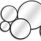 Set Of Eight Black Metal Round Cojoined Accent Mirrors