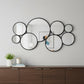 Set Of Eight Black Metal Round Cojoined Accent Mirrors