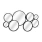 Set Of Eight Black Metal Round Cojoined Accent Mirrors