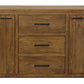 71" Chestnut Distressed Solid Wood Three Drawer Sideboard with Two Doors