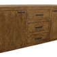 71" Chestnut Distressed Solid Wood Three Drawer Sideboard with Two Doors