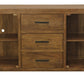 71" Chestnut Distressed Solid Wood Three Drawer Sideboard with Two Doors