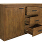 71" Chestnut Distressed Solid Wood Three Drawer Sideboard with Two Doors