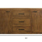 71" Chestnut Distressed Solid Wood Three Drawer Sideboard with Two Doors