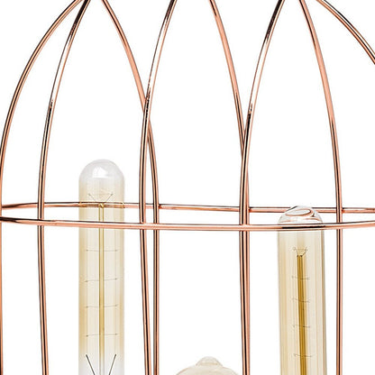 19" Rose Gold And Black Lantern Lantern With Shade