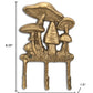5" Antiqued Gold Cast Iron Mushroom Three Hook Wall Mount Coat Rack