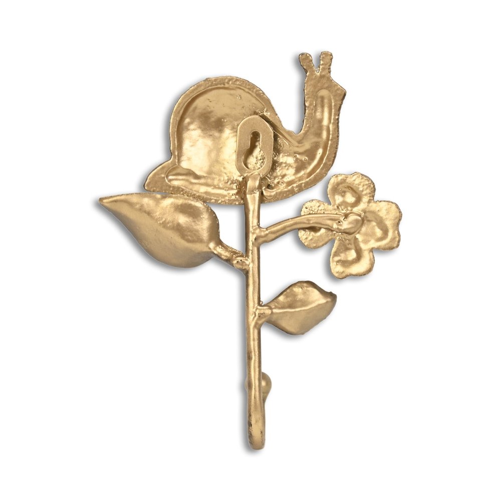 5" Gold Cast Iron Snail Wall Hook