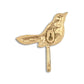 5" Gold Cast Iron Bird Wall Hook