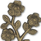 4" Antiqued Gold Cast Iron Flower Wall Hook
