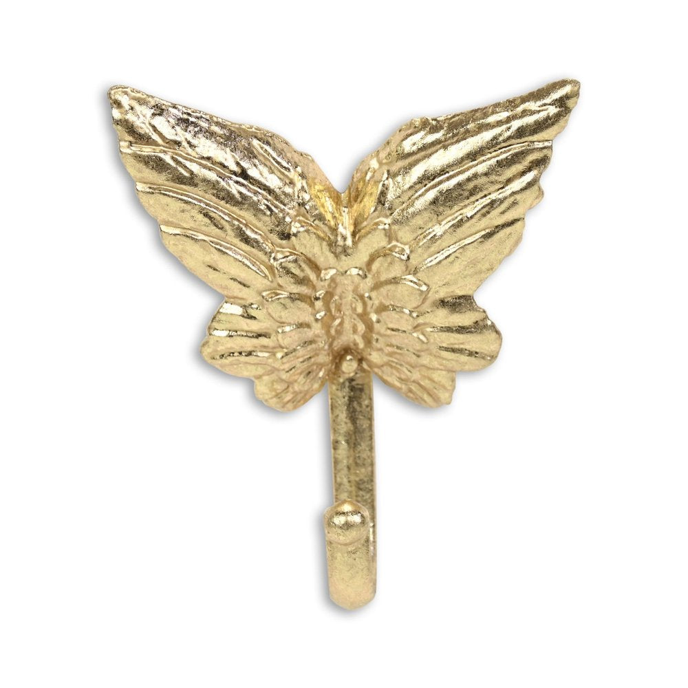 5" Gold Cast Iron Butterfly Wall Hook