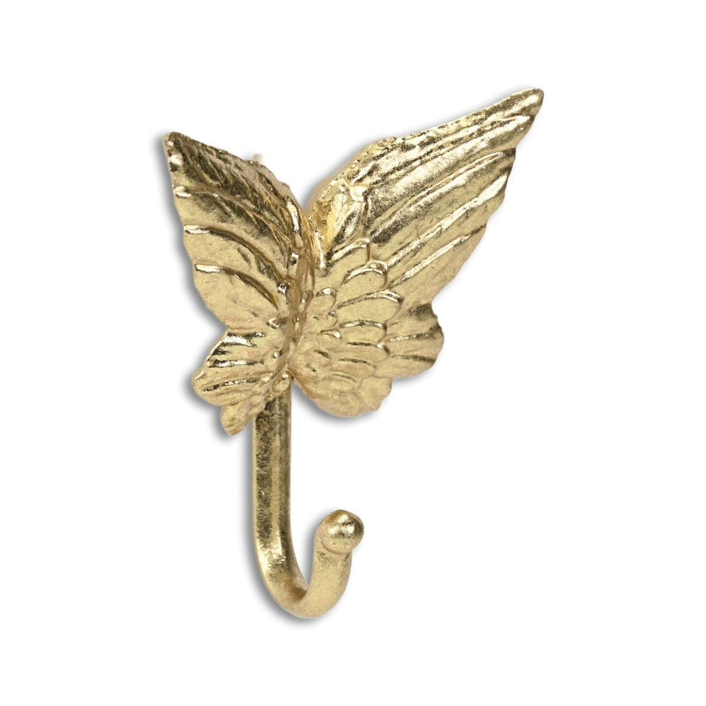 5" Gold Cast Iron Butterfly Wall Hook