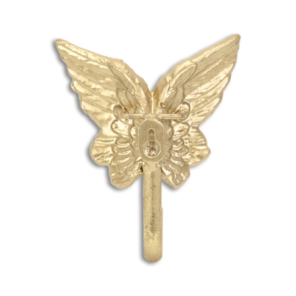 5" Gold Cast Iron Butterfly Wall Hook