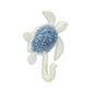 4" Blue And White Cast Iron Turtle Wall Hook