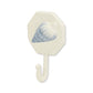 4" Blue And Cream Cast Iron Conch Shell Wall Hook
