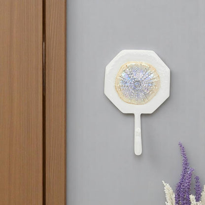 4" Pearl And White Cast Iron Sand Dollar Wall Hook