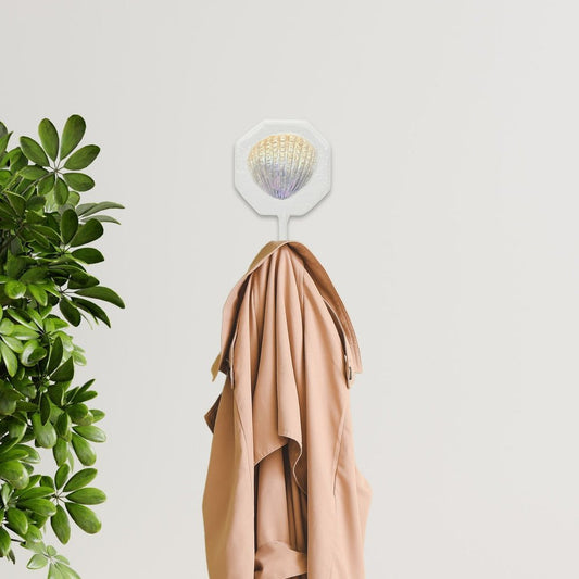 4" Cream And Pearl Cast Iron Seashell Wall Hook