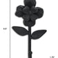 4" Black Cast Iron Flower Wall Hook