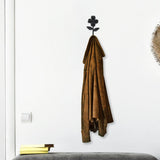 4" Black Cast Iron Flower Wall Hook