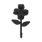 4" Black Cast Iron Flower Wall Hook