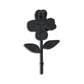 4" Black Cast Iron Flower Wall Hook