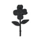 4" Black Cast Iron Flower Wall Hook