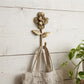 4" Antiqued Gold Cast Iron Flower Wall Hook