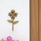 4" Antiqued Gold Cast Iron Flower Wall Hook