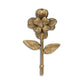 4" Antiqued Gold Cast Iron Flower Wall Hook