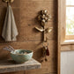 4" Antiqued Gold Cast Iron Flower Wall Hook