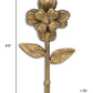 4" Antiqued Gold Cast Iron Flower Wall Hook