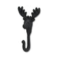 3" Black Cast Iron Deer Stag Wall Hook