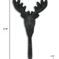 3" Black Cast Iron Deer Stag Wall Hook
