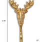 3" Gold Cast Iron Deer Stag Wall Hook