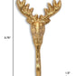 3" Gold Cast Iron Deer Stag Wall Hook