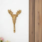 3" Gold Cast Iron Deer Stag Wall Hook