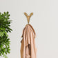 3" Gold Cast Iron Deer Stag Wall Hook