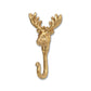3" Gold Cast Iron Deer Stag Wall Hook