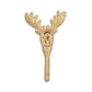 3" Gold Cast Iron Deer Stag Wall Hook