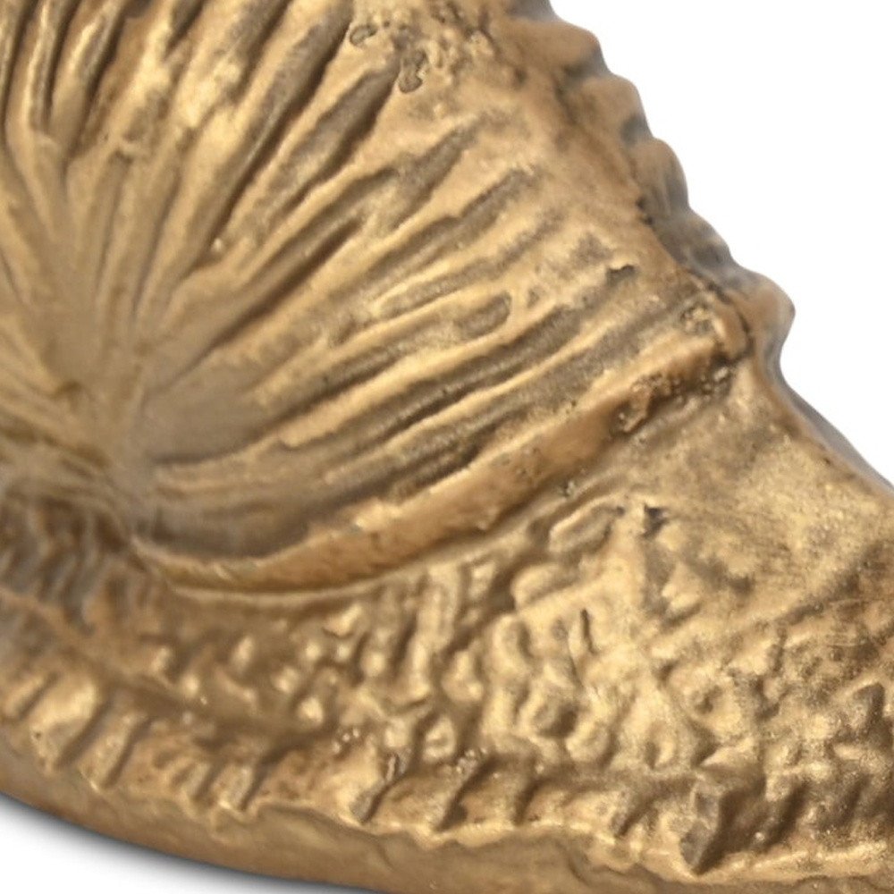 3" Antiqued Gold Cast Iron Snail Figurine