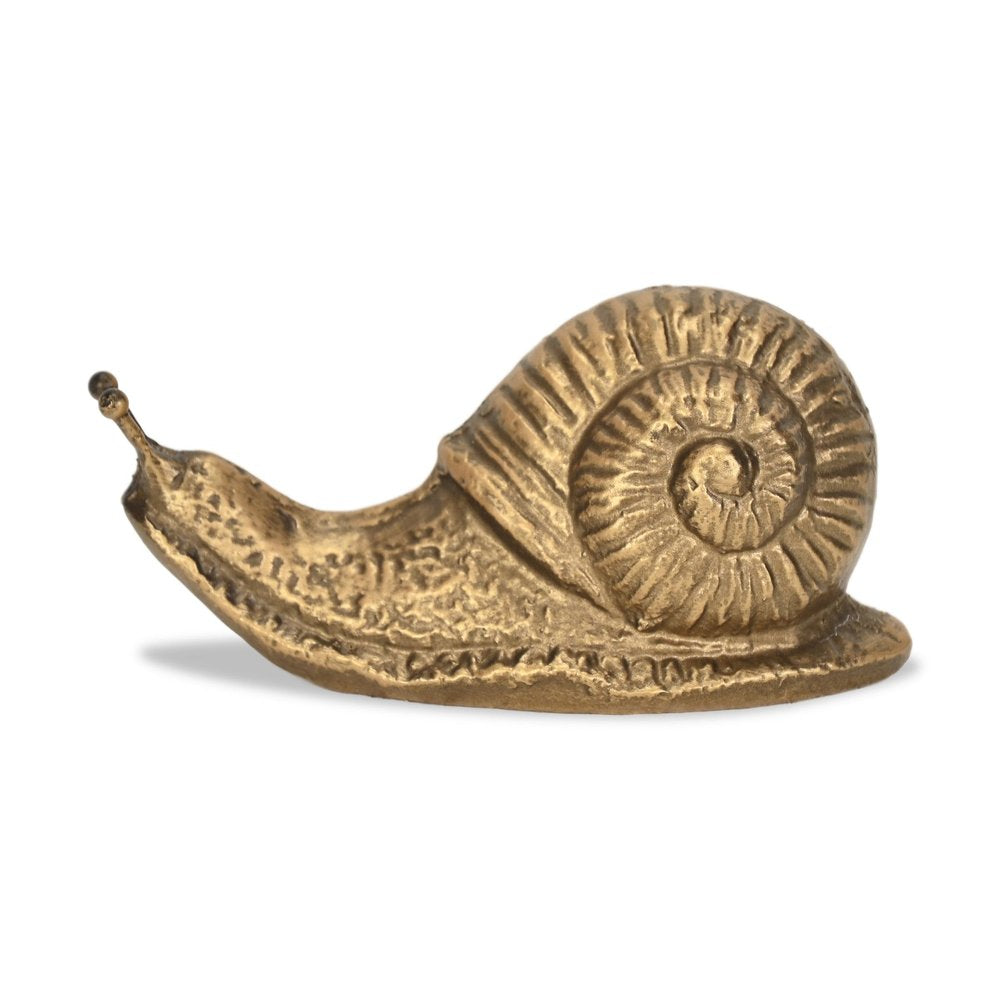 3" Antiqued Gold Cast Iron Snail Figurine