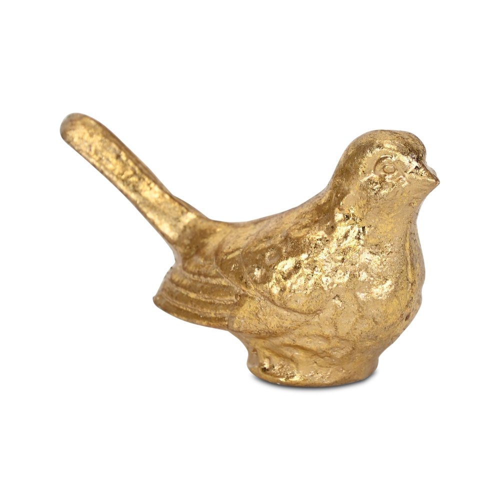 5" Gold Cast Iron Bird Figurine