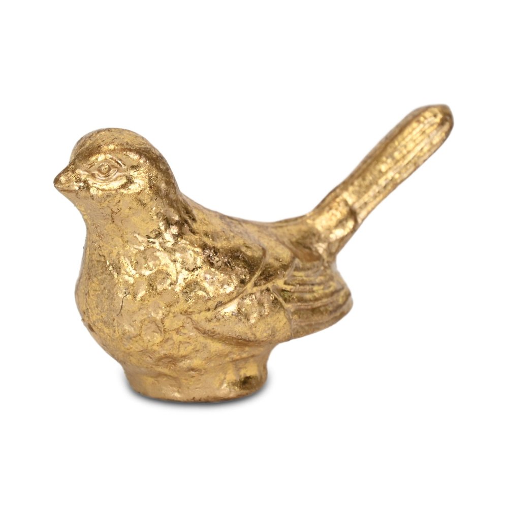 5" Gold Cast Iron Bird Figurine