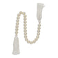 24" White Pearl Beads Decorative Tassel