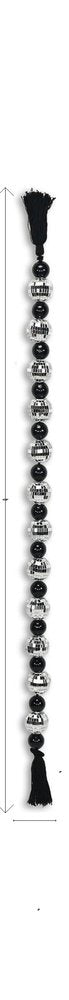 48" Black And Silver Bling Bling Beads Decorative Tassel