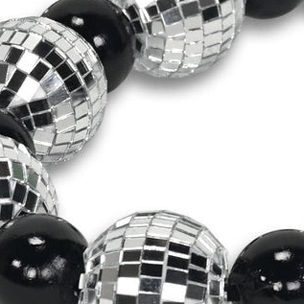 48" Black And Silver Bling Bling Beads Decorative Tassel