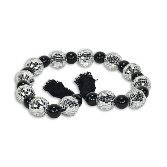 48" Black And Silver Bling Bling Beads Decorative Tassel