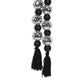 48" Black And Silver Bling Bling Beads Decorative Tassel