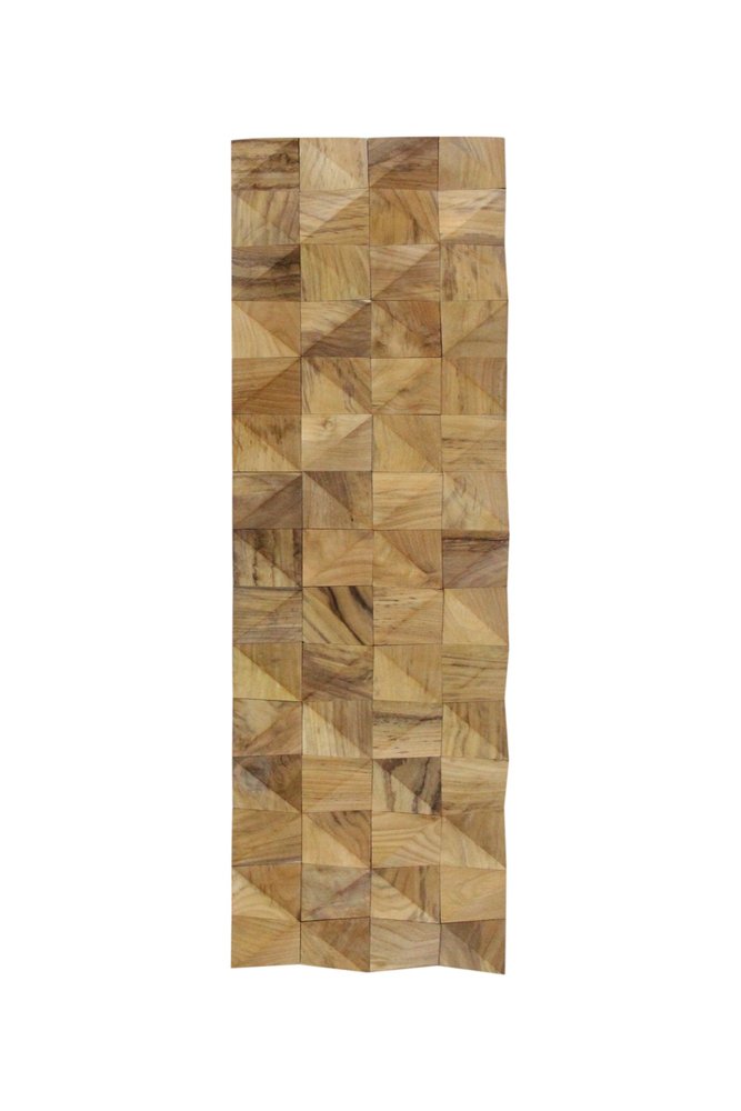 Brown 3D Embossed Diamond Teak Reclaimed Wood Decorative Wall Panels